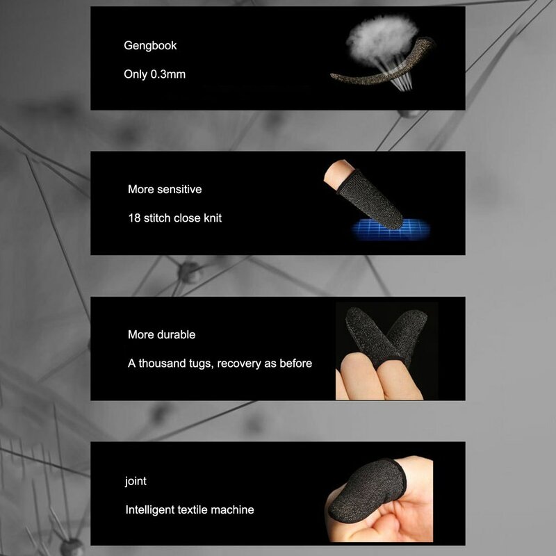 PUBG 땀 방지용 새로운 손가락 커버 게임 컨트롤, 스크래치 방지, 민감한 터치 스크린 게임 손가락 슬리브 장갑