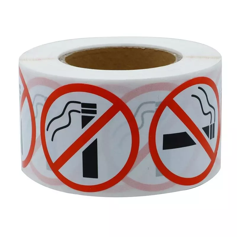 Pegatina de señal de No fumar, papel adhesivo, recién llegado, pegatina de señal de No fumar, pegatinas de advertencia