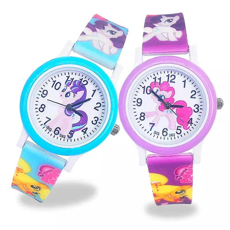 Relojes de silicona con luz Flash para niños y niñas, relojes de pulsera de cuarzo, regalo de cumpleaños, dibujos animados, poni, unicornio