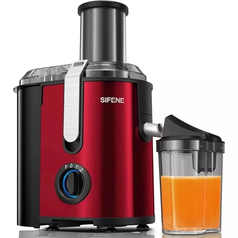 Juicer Machine, 800W Centrifugal Juicer with 3.2" Big Mouth, Juice Extractor Maker with 3 Speeds Settings, BPA Free (Red)