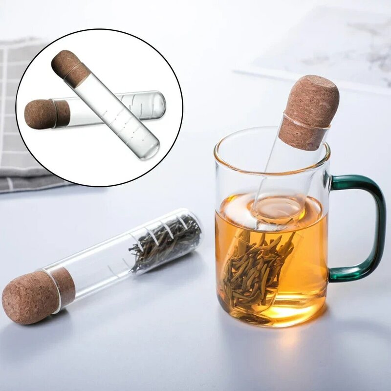 Tamiz de filtro de té con tubo de vidrio, Infusor de té creativo, fabricante de té Mate, elaboración de cerveza para especias, hierbas, colador de té, accesorios de herramientas de té