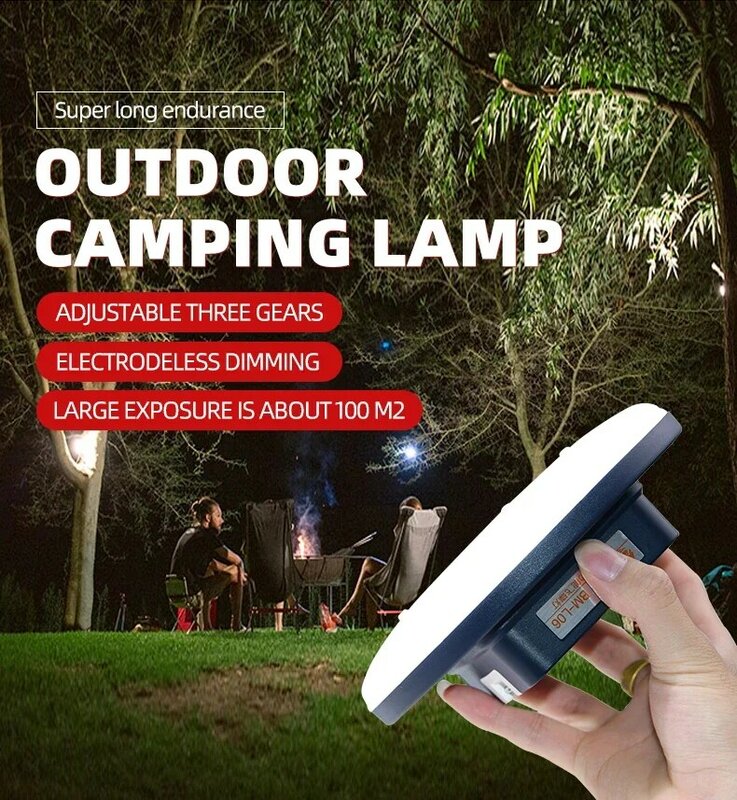 Luz LED recargable para tienda de campaña, linterna portátil de emergencia para el mercado nocturno, para acampar al aire libre, 4800mAh, para el hogar