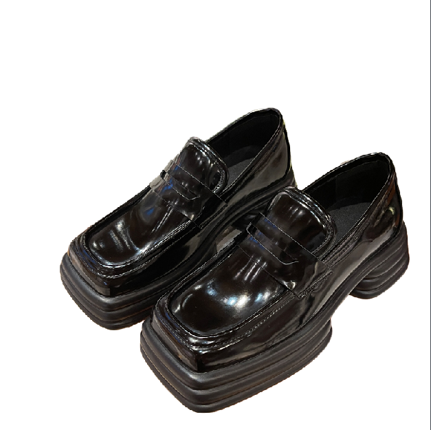 Zapatos planos para mujer, zapatillas gruesas de estilo británico, a la moda, informales, de PU, con punta cuadrada, Oxford, Primavera e invierno, 2022