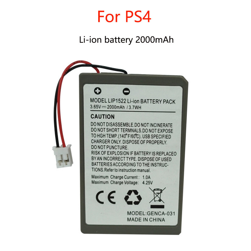 슬림 PS4 LIP1522 무선 컨트롤러 플레이스테이션 게임패드, 2000mAh 리튬 이온 충전식 배터리 팩