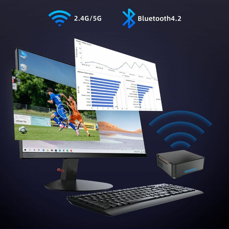 Мини-ПК Gk3v Pro Intel N5105, настольный компьютер на Windows, игровой компьютер для офиса, 4 ядра, 1000 Мбит/с, Lan, Wi-Fi, Bluetooth, USB, поддержка HDD