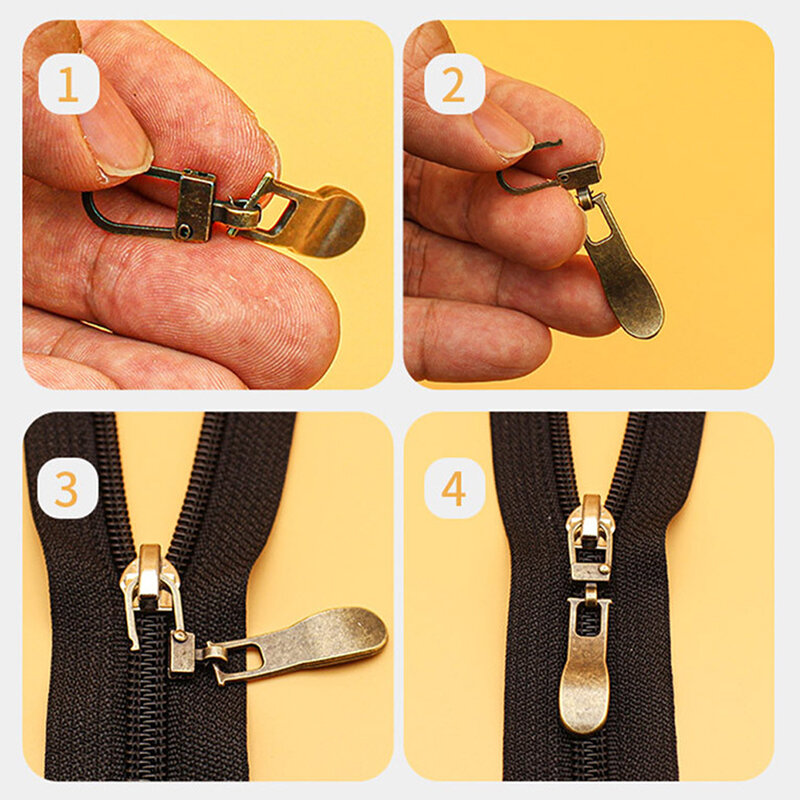 5pcs Zipper Slider Extrator Substituição Zipper Removível Cabeça Bagagem Schoolbag Casaco Roupas Sapatos Botas Metal Zipper Pingente