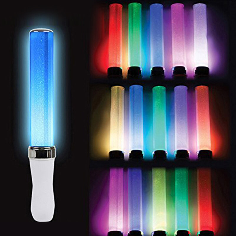 Remote Control Glow Sticks para concertos festas e celebrações, alimentado por bateria, 15 cores, DMX, 3W