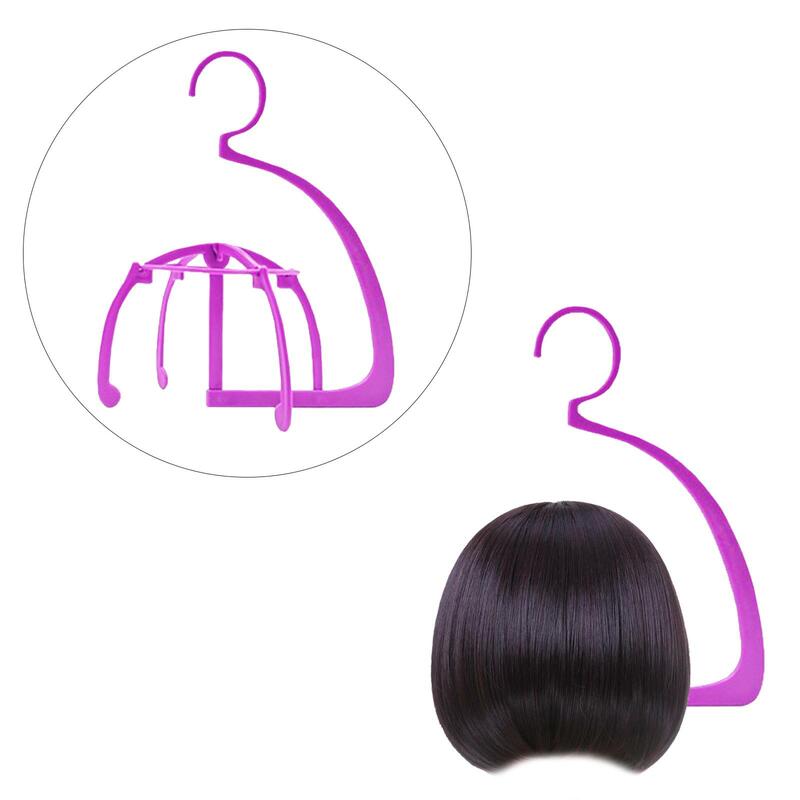 2xWig Stand Foldable Wigs Hanging Holder Wig Dryer for Women Girl Suspended