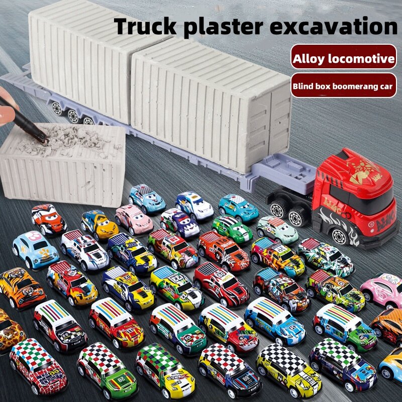 Large Car Transporter Truck Racing Vehicle KidsArchaeological Digging Competitive Games Storage Alloy Car Boy Toy Children Gift
