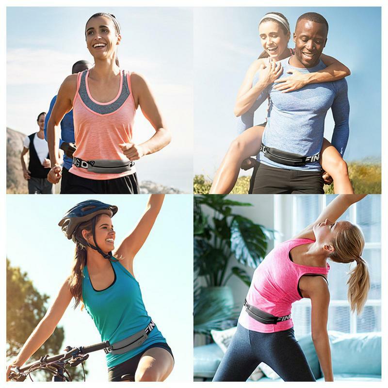Slim Running Belt Pack para mulheres e homens, bolsa reflexiva Runner, bolsa de fitness ajustável para celular de viagem