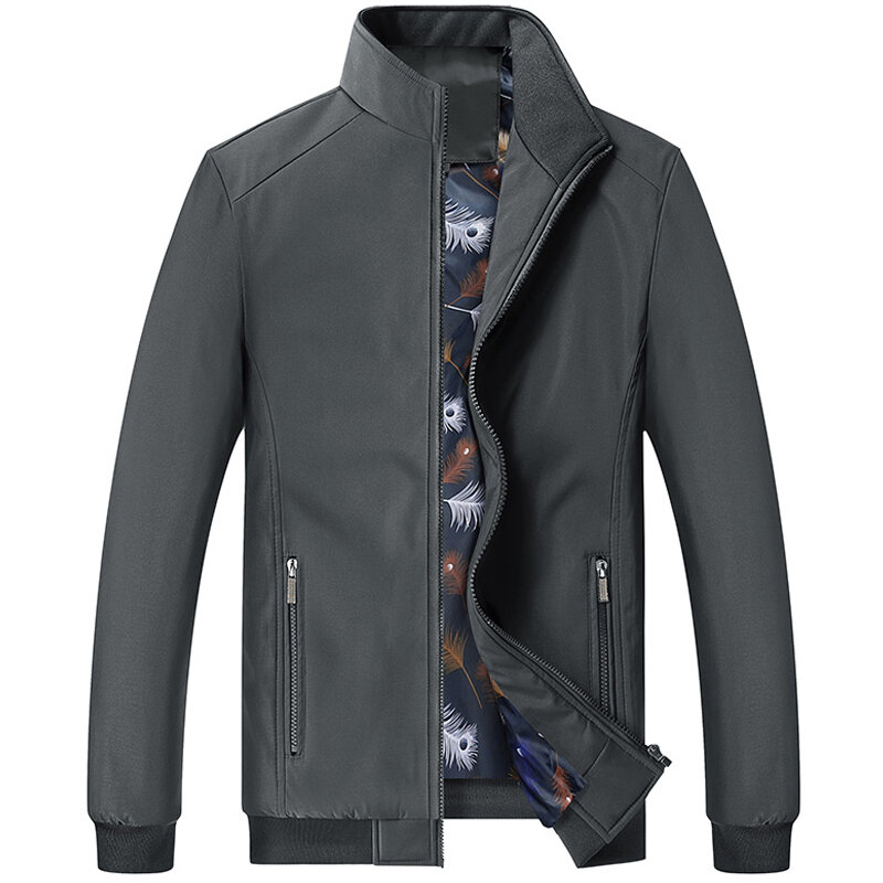 Jaqueta fina de cor sólida masculina, quebra-casacos casuais, casacos de negócios, primavera, outono, novo, M-6XL, 7XL, 8XL, 1819