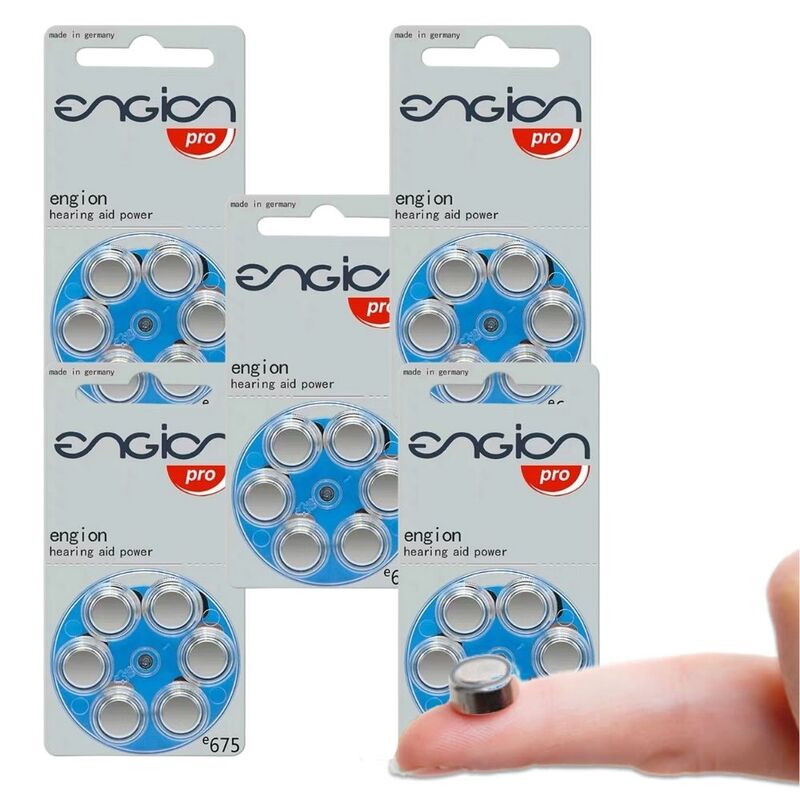 60PCS / 10 Cards Engion A675 Hearing Aid Batteries 1.4V 675 A675PR41 Zinc Air Battery For BTE CIC RIC OE Hearing Aids