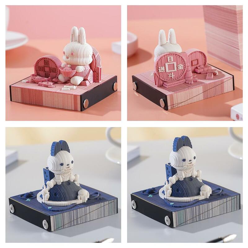 Futu Zhaocai 3D Memo Sticker creativo 3D Paper Carving Temple Note Qingshui Convenience A0P7