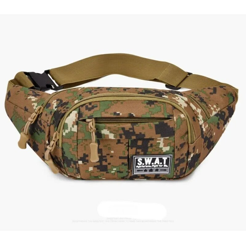 Large Capacity Camouflage Sling Bag New Waterproof Multi-layer Fanny Pack Nylon Phone Pouch