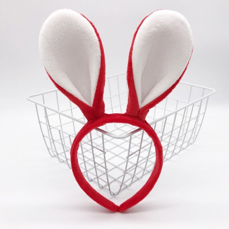 Adorável coelho forma de orelha cabelo hoop bonito suporte de cabelo transmissão ao vivo cosplay festa traje headwear para adolescentes