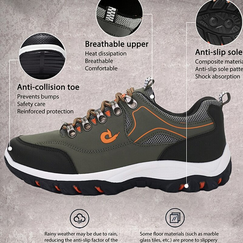 Anti Slip Rubber Sole Outdoor Hiking Shoes for Men, Mountain Sneakers, Resistentes ao Desgaste, Botas de Escalada, Moda, Tamanho Menor que o Normal