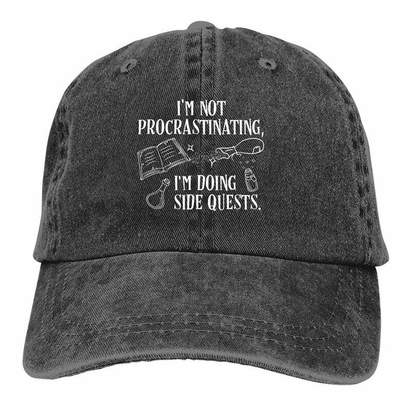 Pure Color Cowboy Hats Doing Side Quests Women's Hat Sun Visor Baseball Caps DnD Game Peaked Trucker Dad Hat