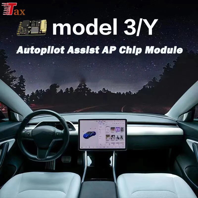 Tesla Model Y 3 roda kemudi FSD, modul Chip AP bantuan mengemudi otonomi, modul CIP penghapusan Nag