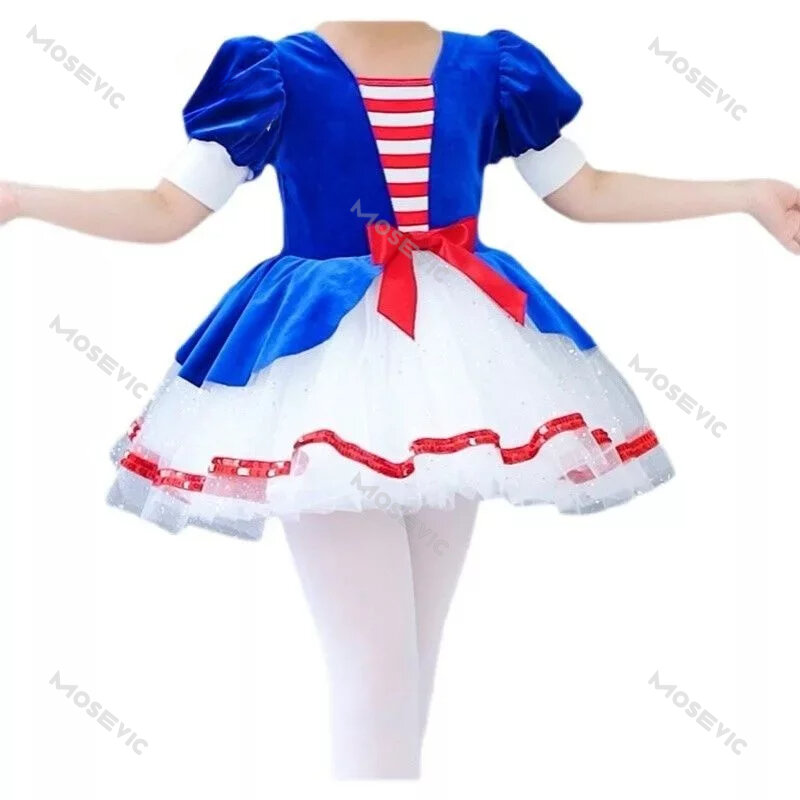 Ballet Tutu profissional clássico para meninas, vestido de bailarina, fantasias de dança, panqueca azul e vermelha do Lago dos Cisnes, cor azul