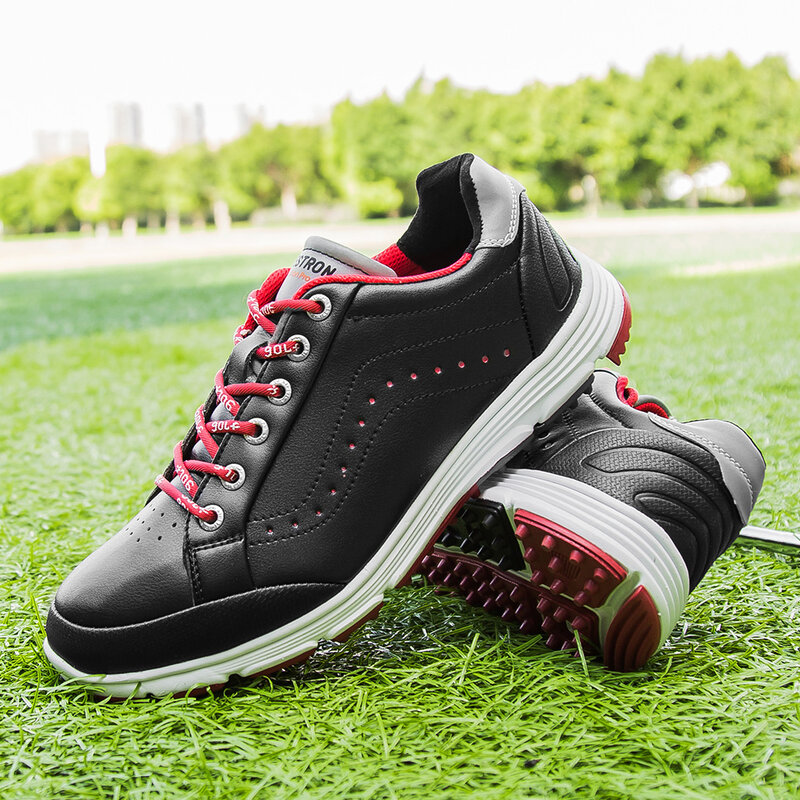 Sepatu Golf tahan air pria kualitas Sneakers Golf nyaman untuk jalan-jalan Gym