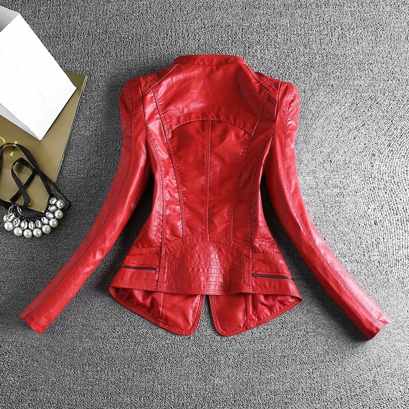 여성용 가죽 재킷 코트, 슬림 여성 의류, 용수철 가을, 2024 신상