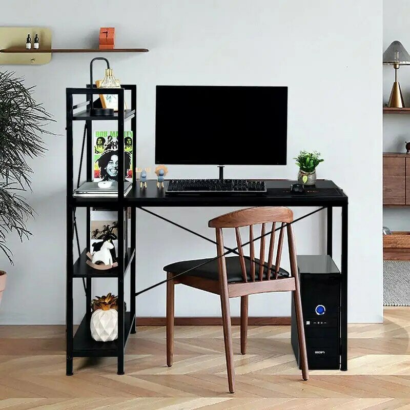 Costway - 47.5 Inch Writing Study Compume Office Workstation, 47.5 Tower Desk with Stestable Feet Pad, gift for friends