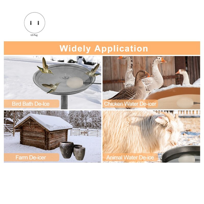 Vogelbad Deicer Vogel Badverwarmers Buiten In De Winter Met Thermostatisch Bestuurde En Automatisch Gesloten