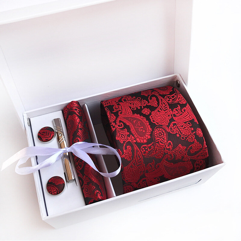 Набор подарочных коробок для мужчин, 14 цветов, 6 шт., аксессуары для свадебных костюмов, карманный квадратный носовой платок из полиэстера с пейсли-рисунком, запонки, носовой платок