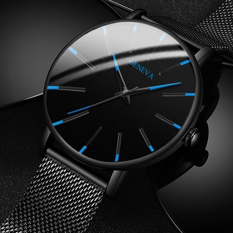 relogio masculino 2022 os novos relógios masculinos à moda minimalista aço inoxidável malha cinto relógio de quartzo quente clássico casual masculino watche reloj hombre