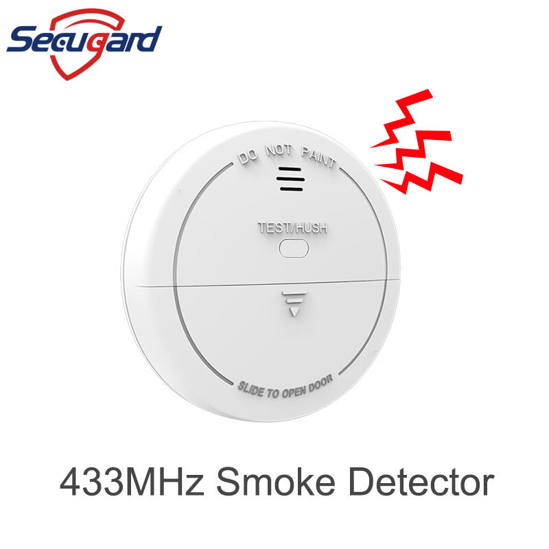433MHz เครื่องตรวจจับควันไฟไร้สาย Sensor 80db เสียงปลุก Smokehouse ผสมสำหรับ Smart Home Security Alarm System