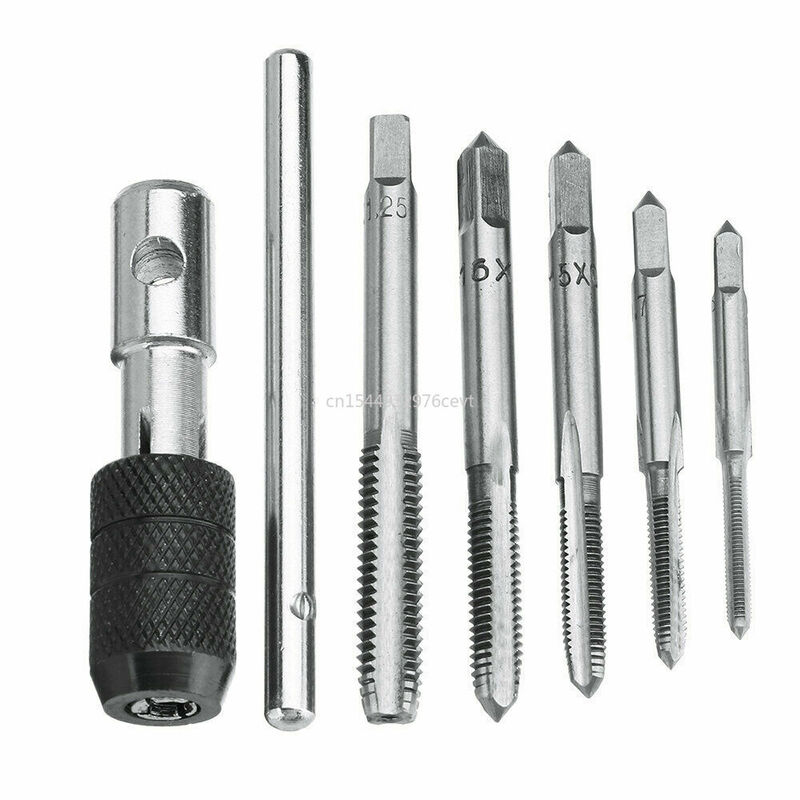 M3/M4/M5/M6/M8 Tap Set With Twist Drill Bits And Wrench 5pcs/Set T Type Machine Hand Screw Thread Taps Reamer hand drill screws