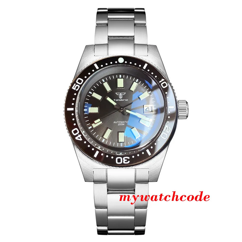 Tandorio 41mm 62MAS Blue Dial PT5000 NH35A Automatic 300M Diving Men's Watch AR Domed Sapphire Crystal Ceramic Bezel Green Lume
