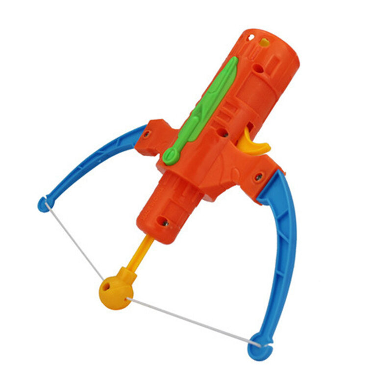 Pistolet do tenisa stołowego na świeżym powietrzu piłka plastikowa do gry w procy losowy kolor do strzelania zabawka w stylu łuku łukowego dla dzieci prezent