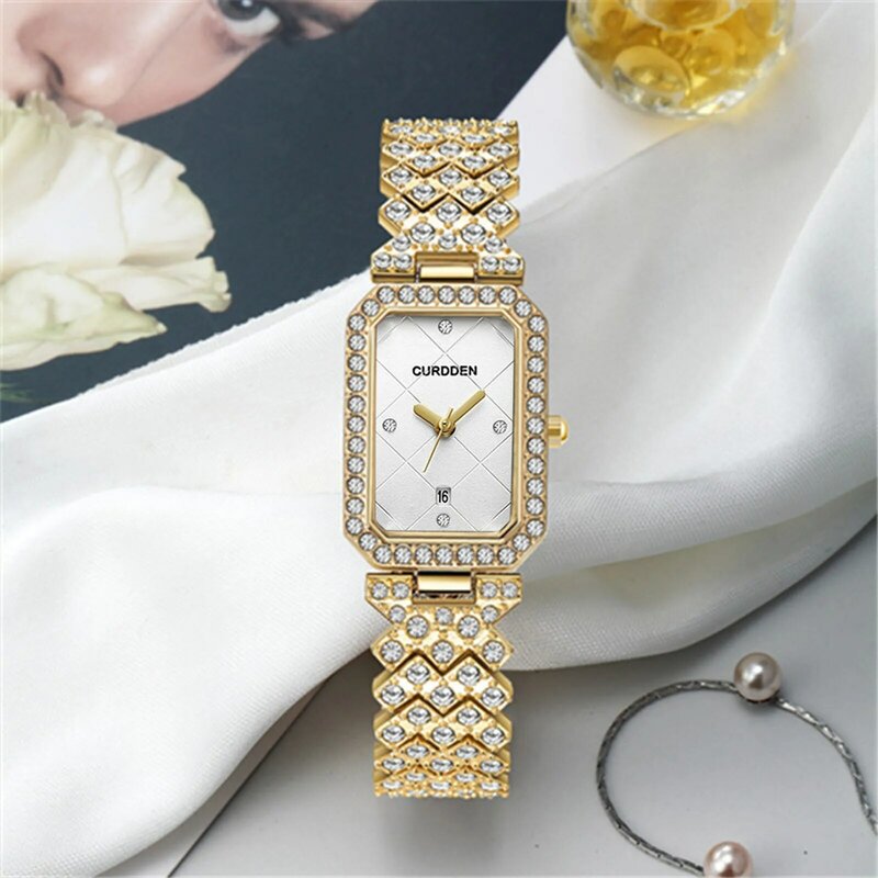 Women's Watches Fashion Original Quartz Wrist Watch For Ladies Roman Dial Dazzling Diamond Waterproof Luminous Luxury New