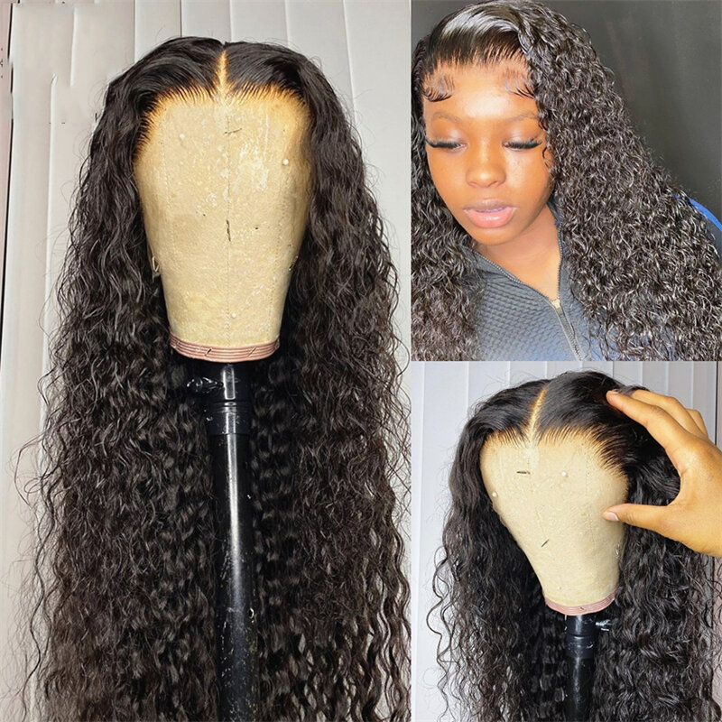 Длинные черные 26-дюймовые мягкие кудрявые глубокие передние парики с кудрявыми кружевами плотность 180% для женщин с детскими волосами предварительно выщипанные повседневные парики без клея