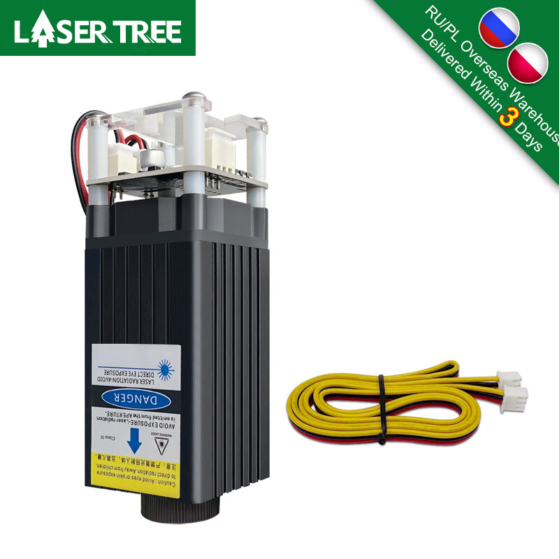 LASER TREE-Optical Power Laser Cabeça, Módulo Laser TTL Luz Azul, Gravador CNC, Corte de madeira, Ferramentas DIY, 20W, 10W, 5W, 450nm