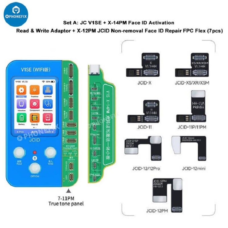 JC Tag no Face ID Repair Flex Cable, Ativação Dot Matrix, leitura e gravação, sem solda para iPhone X-12PM, Dot Projector