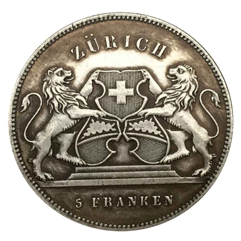 Luxe 1859 Zwitserland Dapper Ridderpaar Kunstmunt/Nachtclub Beslissingsmunt/Geluksherdenkingsmunt + Cadeauzakje