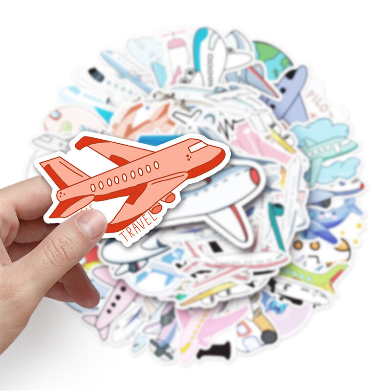 10/30/50pcs Cartoon Airplane Gifts Sticker per giocattoli bagagli Laptop Ipad Skateboard frigo cellulare adesivo per auto all'ingrosso