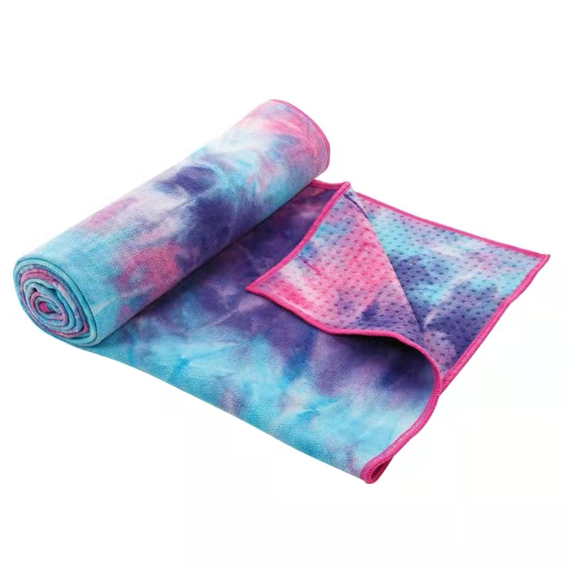 Полотенце для йоги с принтом Tie-dye, полотенце из микрофибры 63x183 см, нескользящее покрытие для коврика для йоги, быстросохнущее полотенце для путешествий, спорта, фитнеса, пляжа