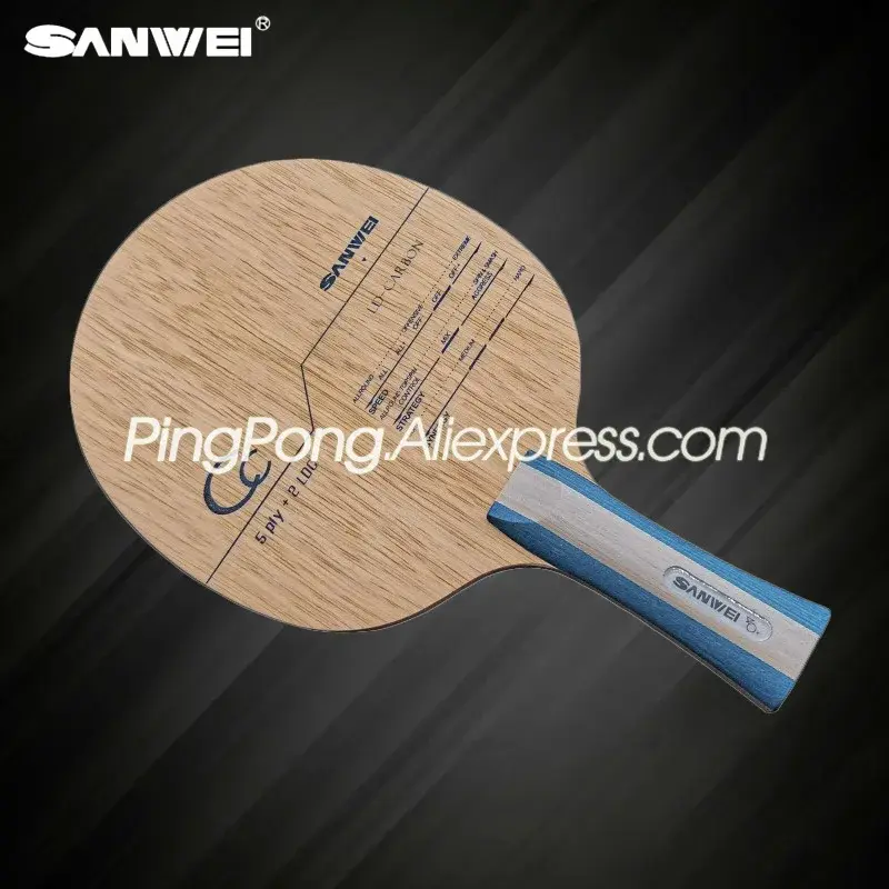 Raket Tenis Meja Karbon SANWEI CC Asli (5 + 2 Karbon) Raket Kelelawar Ping Pong