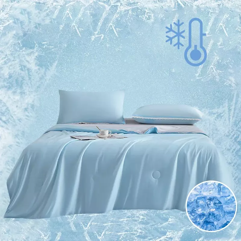 Cobertores de refrigeração para ar condicionado, ar condicionado cobertor, colcha leve, lado duplo, tecido frio de refrigeração, alta qualidade, verão