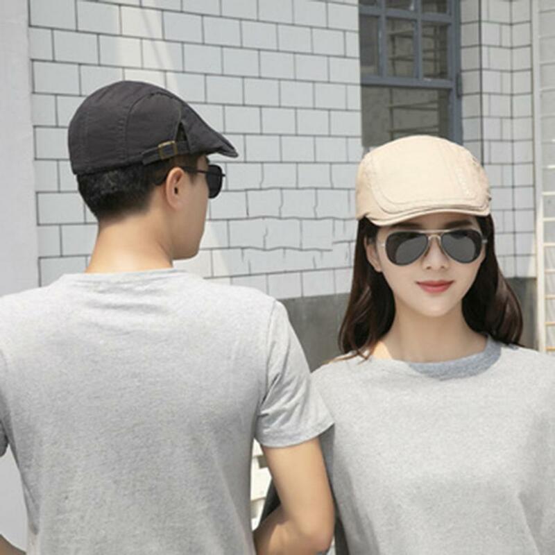 Lady Winter Hat Quick Drying Sun Protection Beret Cap for Women Men Solid Color Peaked Cap with Breathable Retro for All-day