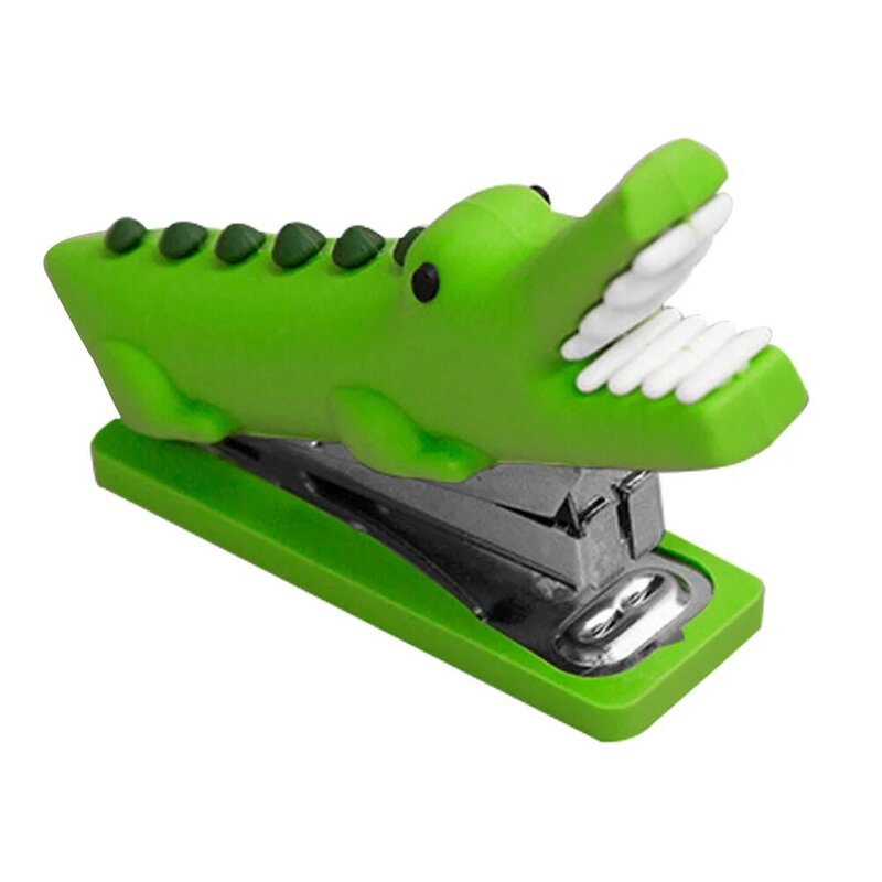 Krokodyl zszywacz słodkie zwierzę śmieszne biurko porble Mini podręczny materiały biurowe dla dzieci w szkole