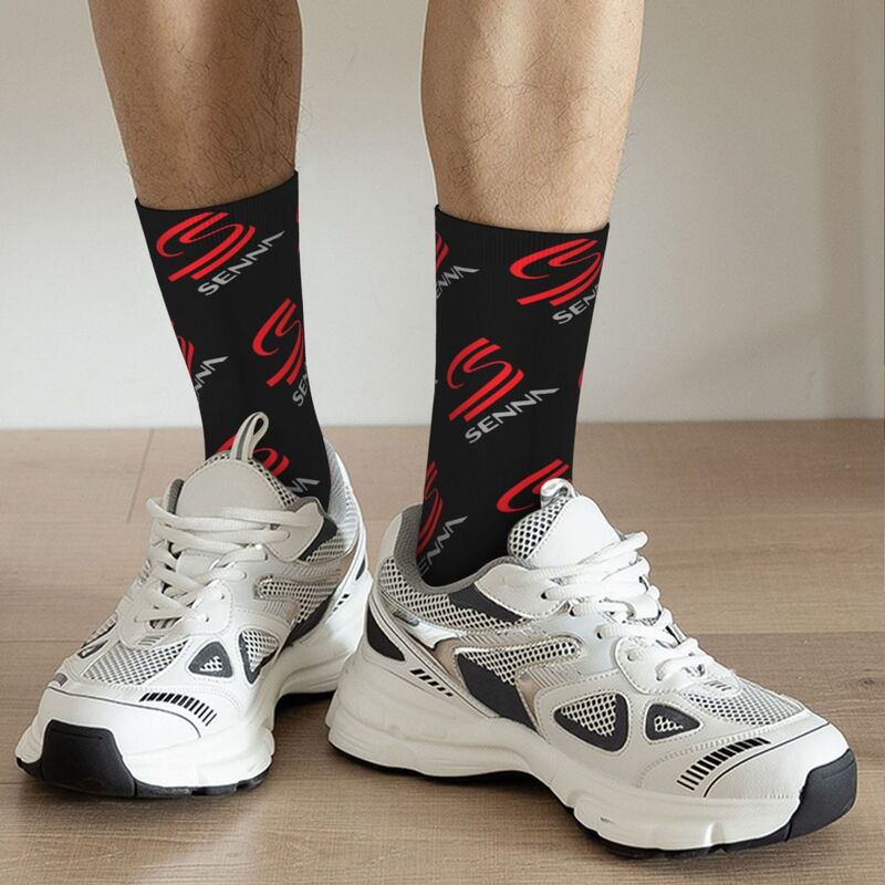 Красочные мужские женские баскетбольные носки с логотипом гоночных машин Айртон Сенна мягкие баскетбольные носки подарок на день рождения