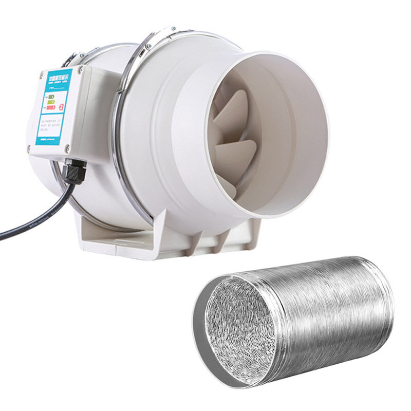 Ventilador de flujo de ventilación para el hogar, Extractor de conducto de tubería en línea para cocina, inodoro, limpieza de aire, Diagonal, 4, 5 pulgadas, 220V