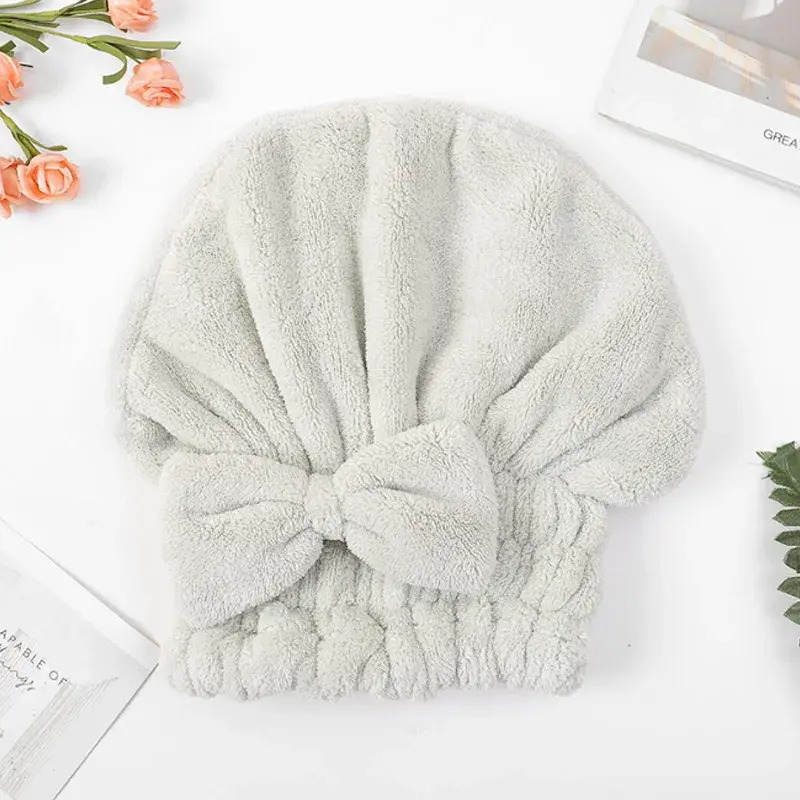 Spa Women Microfiber Hair Turban Bowknot Shower Cap Quickly Towel Drying Hats Breathability For Sauna Bathroom Accessories