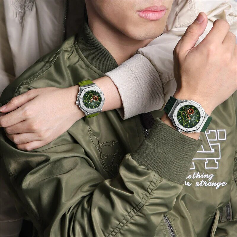 NAVIFORCE-Relógio de quartzo de luxo masculino e feminino, impermeável moda, relógios de pulso casuais, silicone calendário luminoso