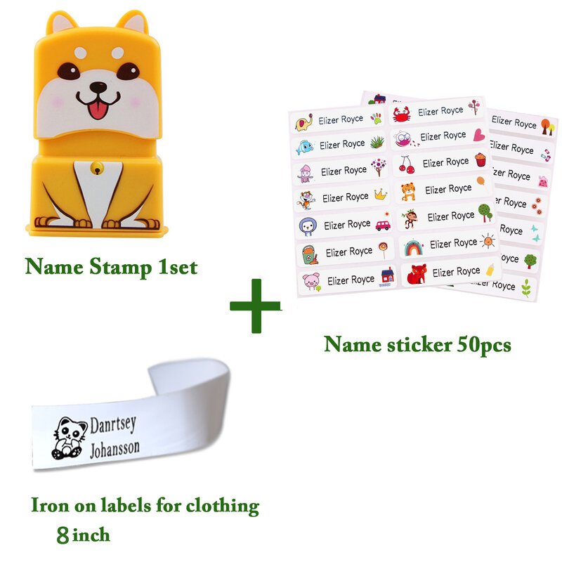 Timbro con nome personalizzato per abbigliamento per insegnanti per bambini carino fai da te personalizzato nome sigillo francobolli per vestiti asilo nido