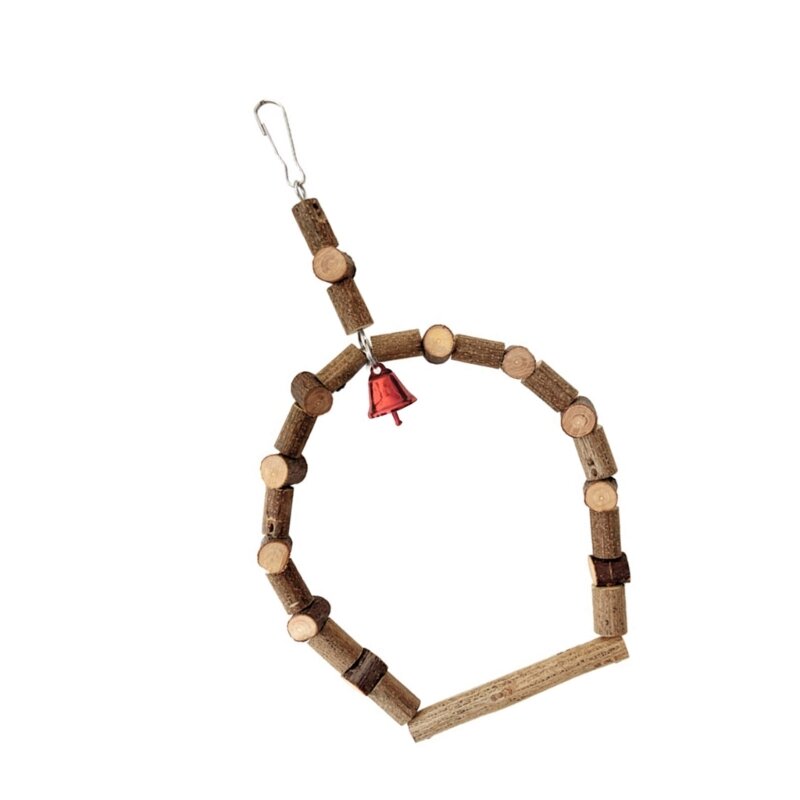 나무 스윙 새 장난감 종소리와 함께 서있는 농어 Birdcages Perches Bird Platform Toy